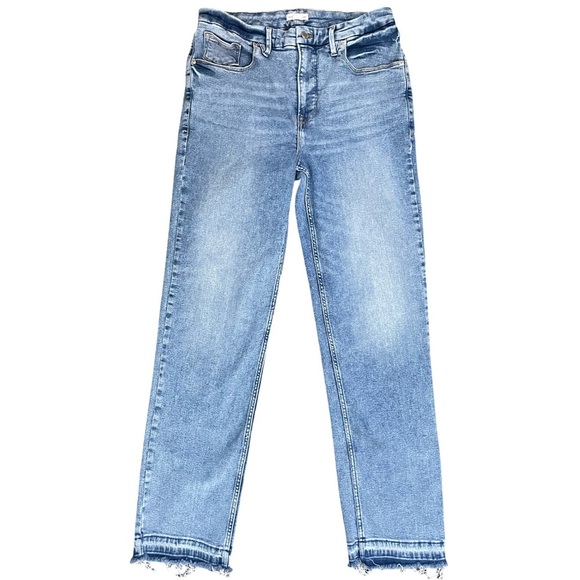 Good American Classic Slim Straight Mid Rise Blue Jean Released Hem Size 14/32 - Picture 3 of 13